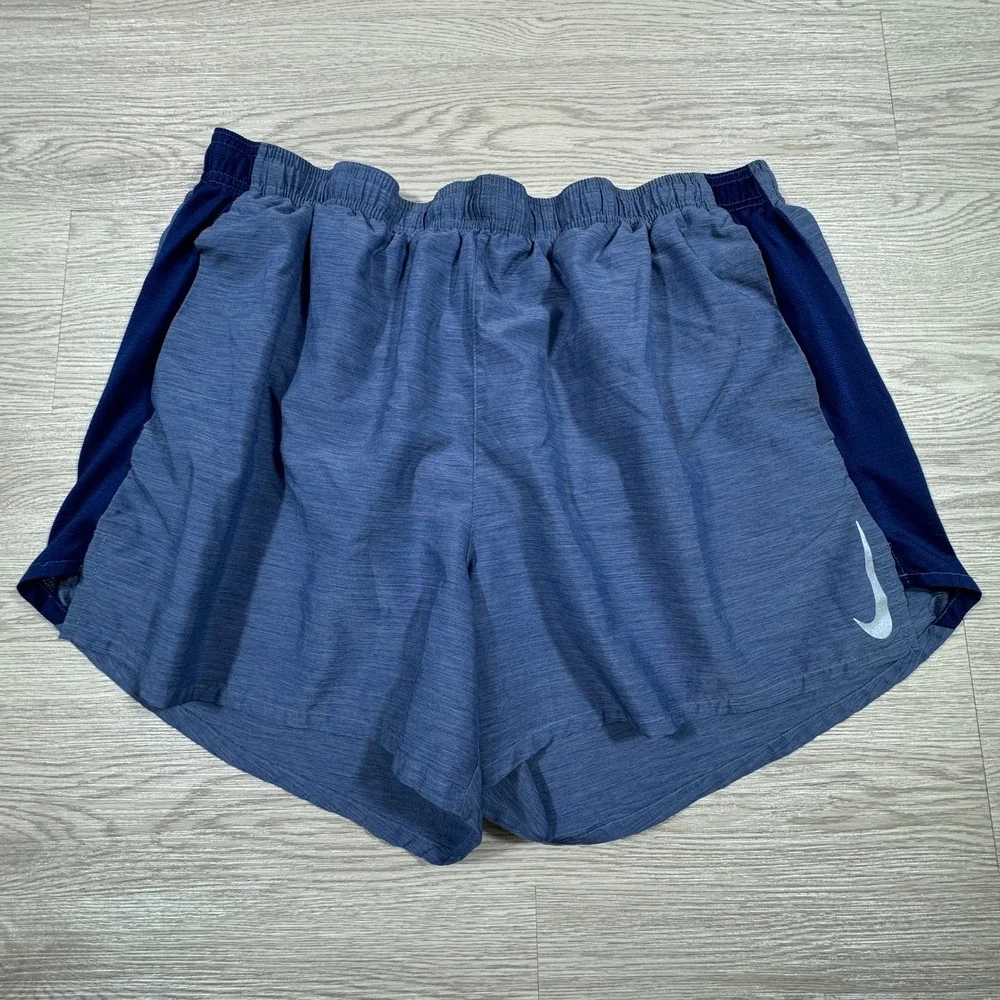 Nike Men's Running Shorts Dri-FIT Blue XXL Built-in Liner Back Pocket Reflective